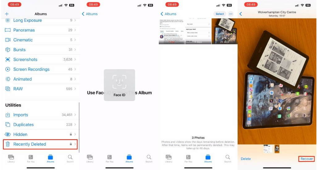 绥江苹果14维修分享 iPhone14 上恢复已删除的照片 